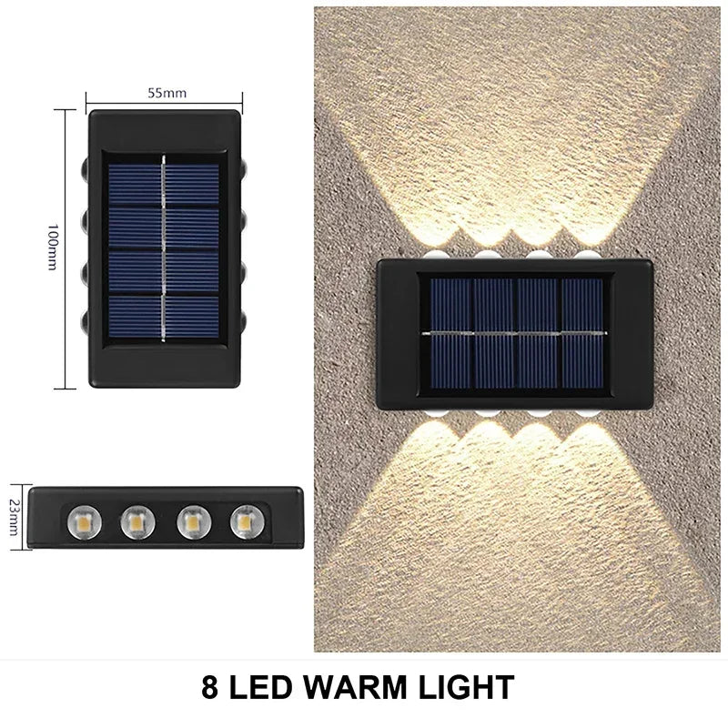 lampe murale solaire moderne led noire panneau solaire blanc diffuseurextérieur ip65 étanche