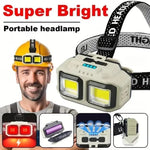 lampe frontale led rechargeable tissu noir beige bande ajustable camping