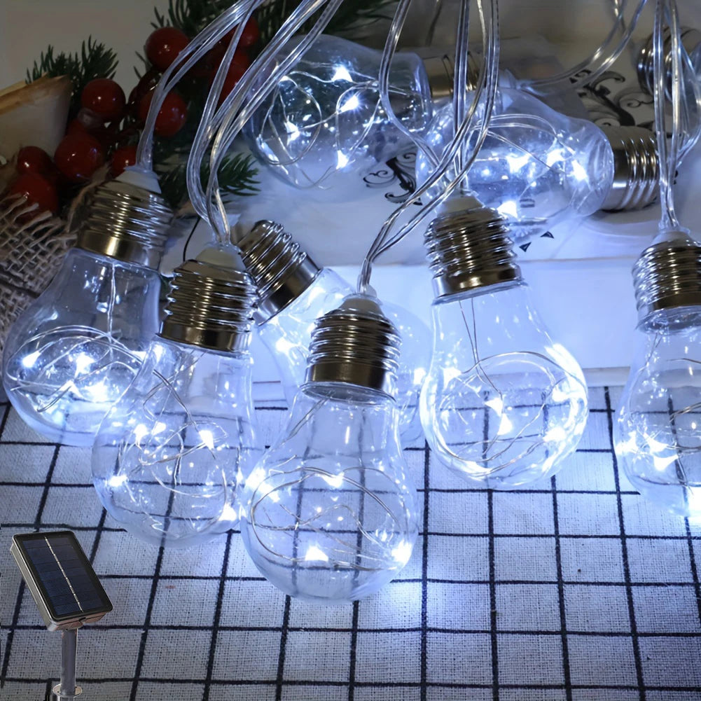 guirlande solaire transparente led multicolore decoration exterieure jardin fête mariage