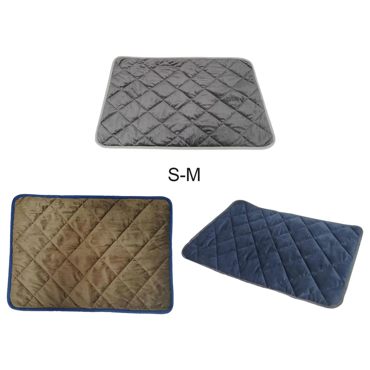 tapis autochauffant animaux lavable antidérapant soft quilté moderne gris bleu marron