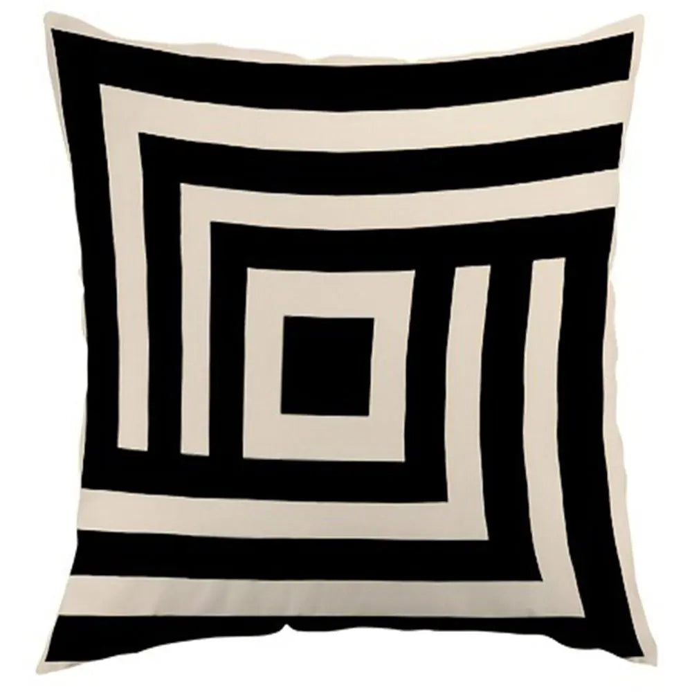 housse coussin polyester motif géométrique moderne beige noir lit salon voiture