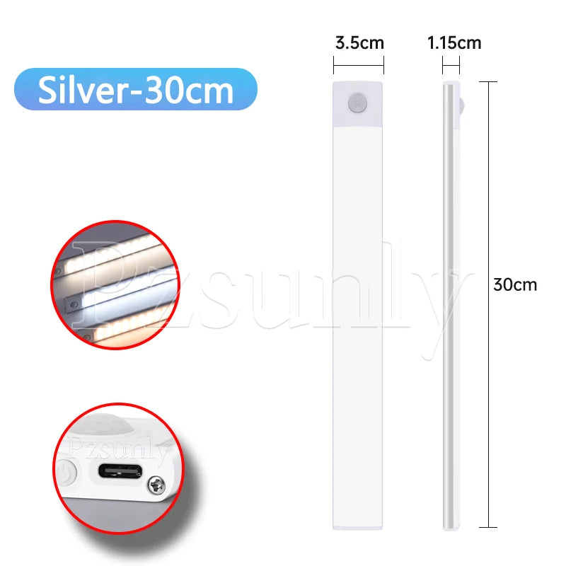 lampe led rechargeable adhésive 30cm 40cm 50cm blanc moderne veilleuse cuisine armoire