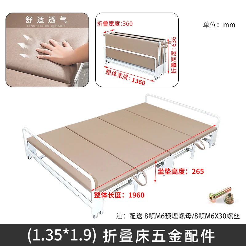 lit pliant moderne gris blanc tissu uni roulettes chambre coucher minimaliste tapis sol