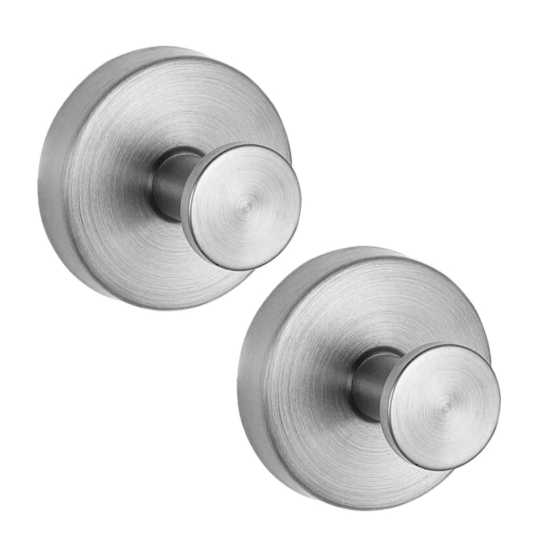 crochets douche ventouse acier inoxydable moderne brillants sans perçage 2pcs argenté