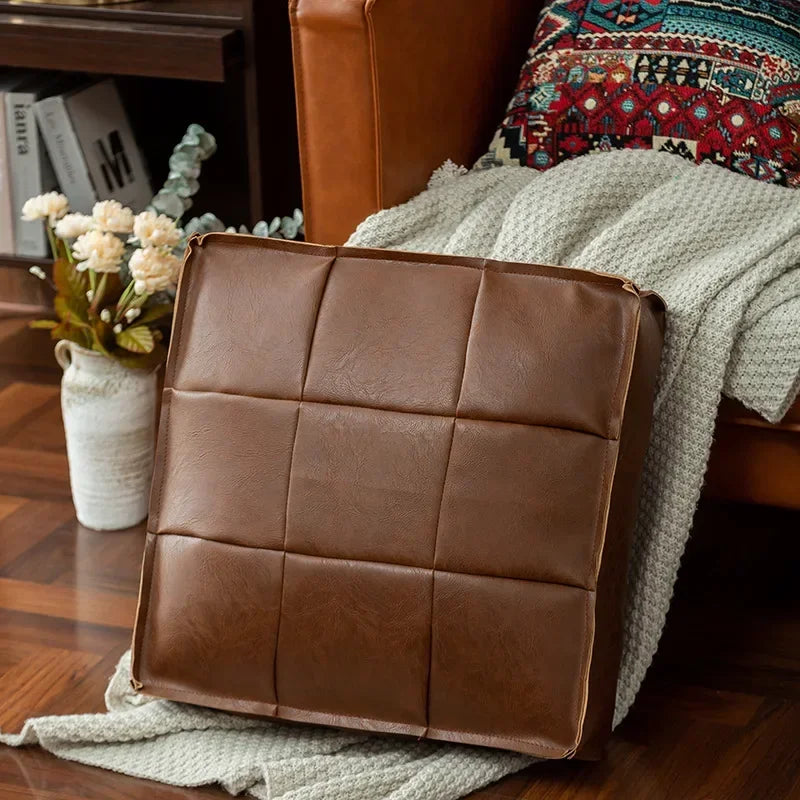 Housse de pouf marocain rouge pour salon