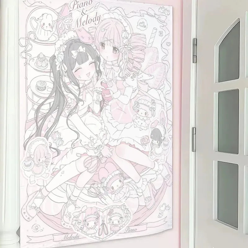 rideau chambre enfant rose clair motif dessin animé animaux décoration murale textile polyester décoratif