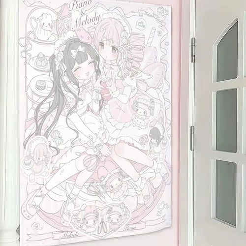 rideau chambre enfant rose clair motif dessin animé animaux décoration murale textile polyester décoratif
