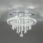 lampe moderne cristal transparent argenté télécommande suspension décoration intérieure led