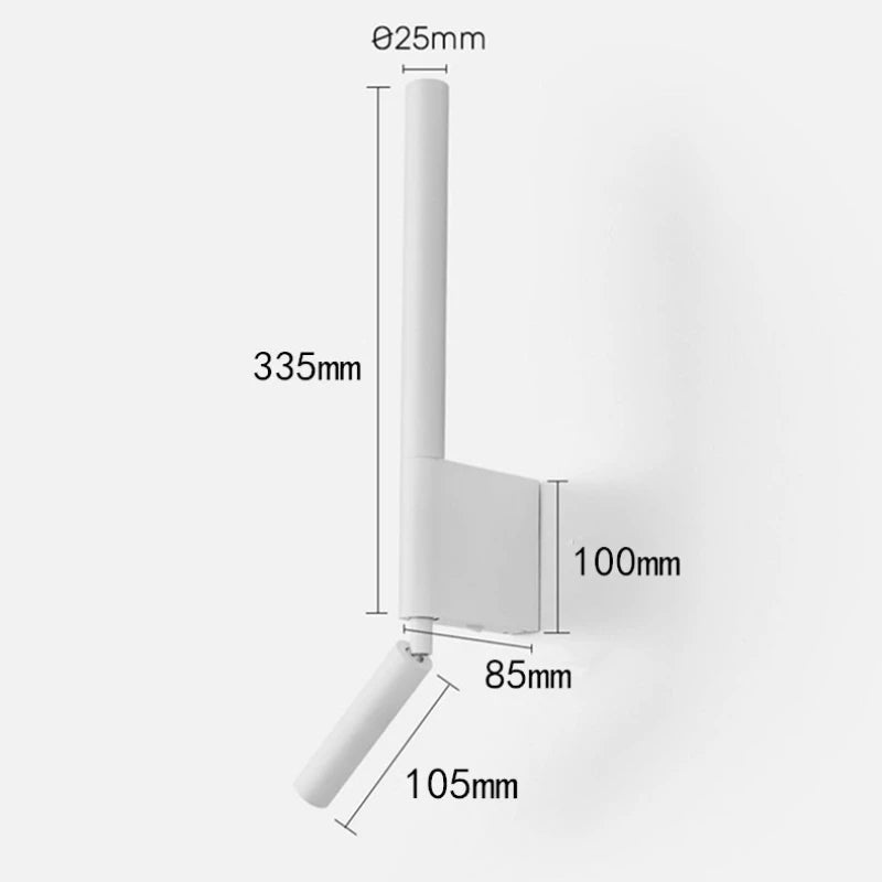 lampe murale moderne minimaliste réglable blanc noir contemporaine fixée mur led