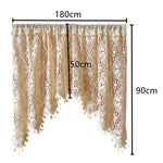 rideau voilage dentelle floral bohème transparent franges pompons entrée salon