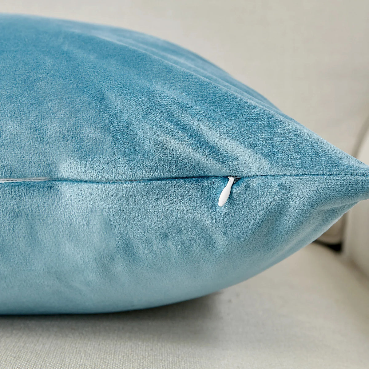 housses velours bleu marine turquoise coussins decoratifs contemporains sofa lit voiture 40x40cm