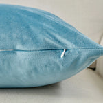 housses velours bleu marine turquoise coussins decoratifs contemporains sofa lit voiture 40x40cm