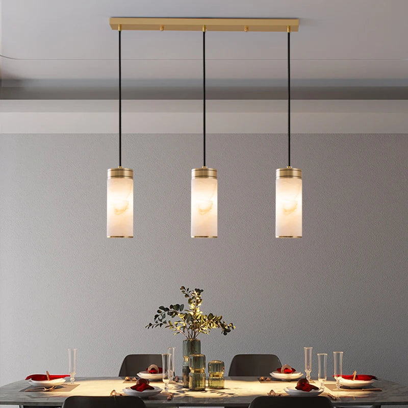 suspension lumineuse moderne marbre cuivre blanc doré chambre salon étude