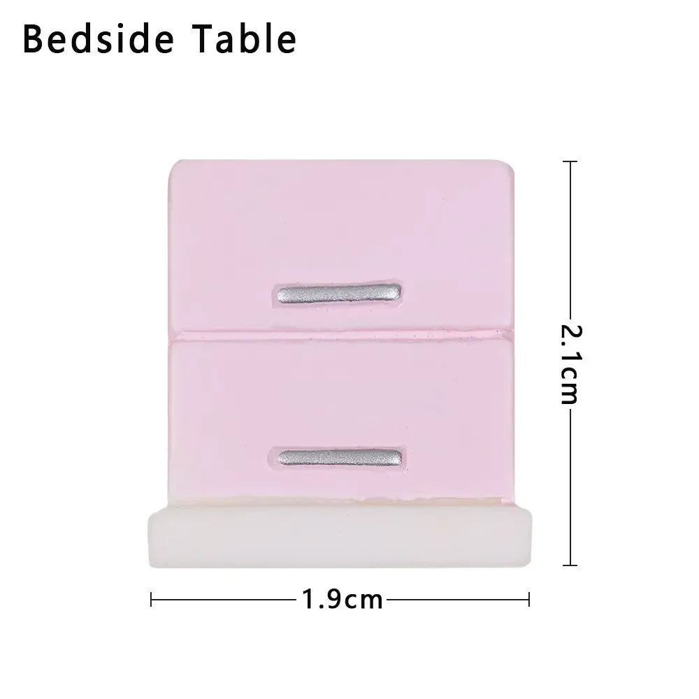 meubles miniatures poupées rose blanc modernes armoire frigo lave linge micro ondes téléviseur commode