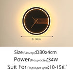 applique murale moderne horloge LED contemporain éclairage quotidien noir doré fixée mur