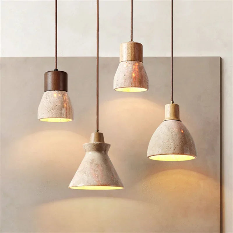 lampe suspension moderne marbre beige texture béton petit lustre salon chambre salon rustique