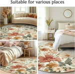 tapis rond multicolore motifs ethniques moderne antidérapant polypropylène polyesterversible extérieur intérieur décoration chambre salon