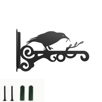 support mural vintage noir crochet floral oiseau love artisanal suspensions plantes décoratives