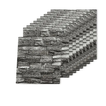 sticker mural brique blanc moderne adhésif 10 pièces 35cm 38.5cm