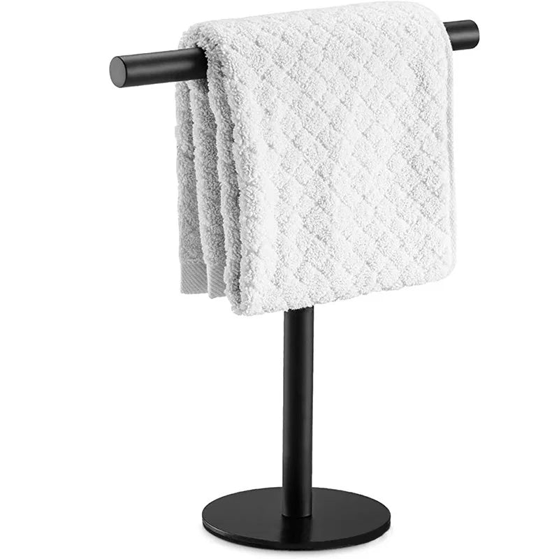 Porte-serviettes sur pied finition brossée design moderne