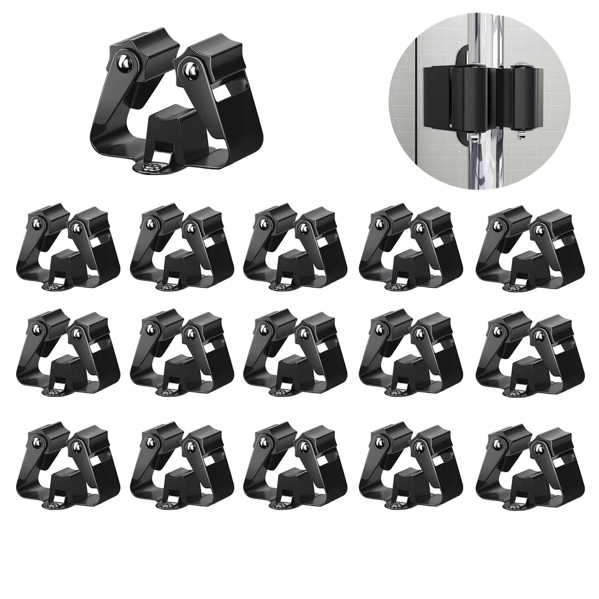 porte balai support mur noir acier inoxydable moderne respectueux environnement vis imperméable stockage articles
