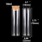 tubes essai verre bouchons liège 5ml 7ml 10ml 14ml 18ml 20ml 25ml 30ml