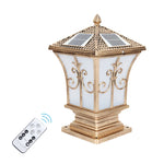 lampe solaire dorée ornementation florale classique éclairage extérieur vintage autoinstallationénergie solaire