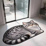 tapis bain gris noir rayures velours moderne antidérapant absorption rapide entrée maison
