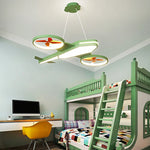 lampe moderne ailes avion couleur vert bleu télécommande réglable enfants chambre
