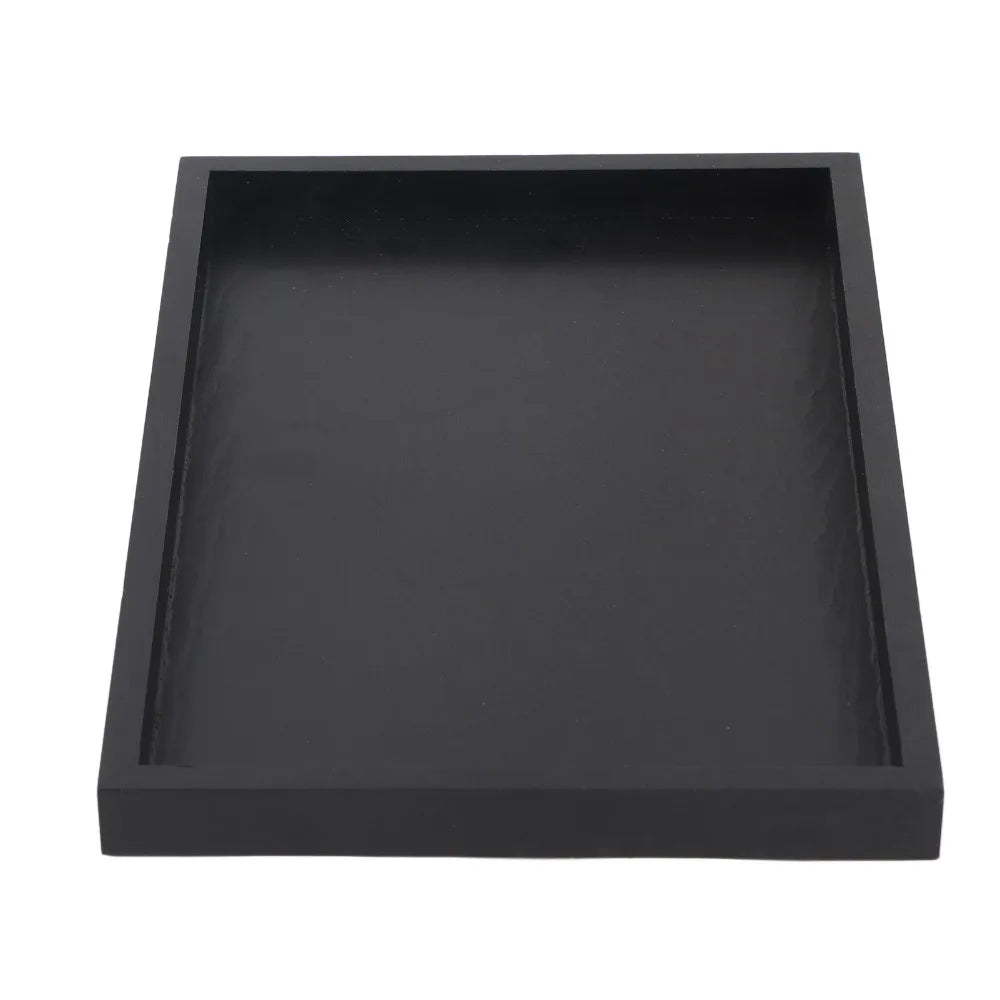 plateau thé moderne élégant bambou noir texturé dimension 30x20cm haute qualité