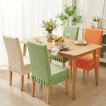 Housse chaise classique rayées adhésive vert clair foncé gris beige orange