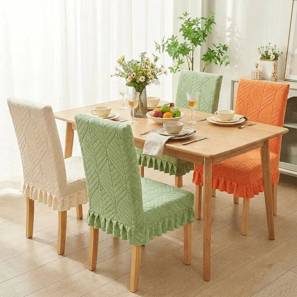 Housse chaise classique rayées adhésive vert clair foncé gris beige orange