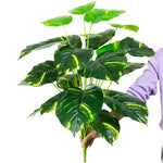plantes artificielles feuilles vertes monstera palmes extérieures decoration moderne jardins maison tronc faux