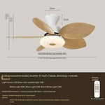 ventilateur led moderne feuilles palmier blanc beige opacité télécommande certification vde ul cqc