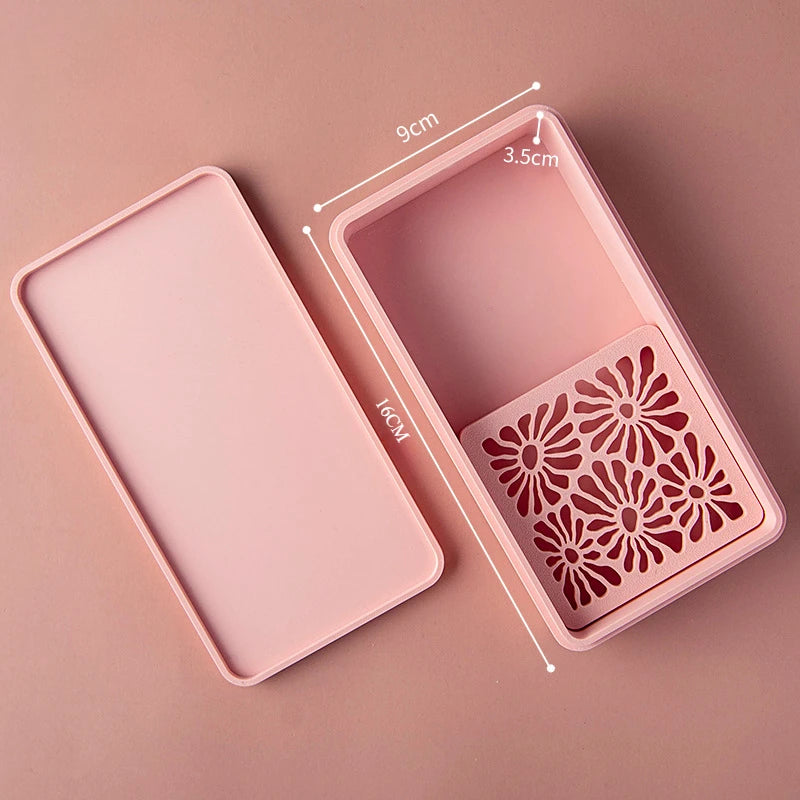 boîte savon moule biscuit motif floral couleurs rose blanc japonais