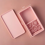 boîte savon moule biscuit motif floral couleurs rose blanc japonais