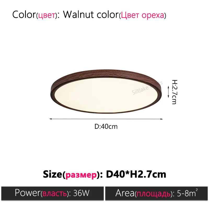 plafonnier led moderne bois foncé blanc minimaliste chambre salon cuisine étude lumière douce