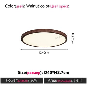 plafonnier led moderne bois foncé blanc minimaliste chambre salon cuisine étude lumière douce