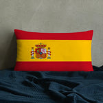 housse coussin drapeau espagnol imprimé polyester moderne rouge jaune blason royal 30x50cm 40x60cm 48x74cm