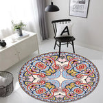 tapis rond boho mandala multicolore floral deco moderne salon chambreextérieur 80x80cm 120x120cm