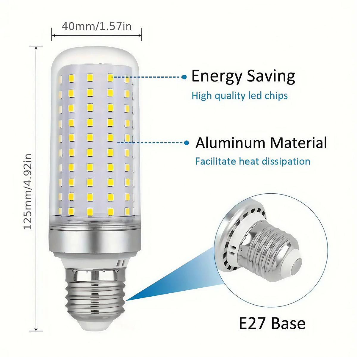 ampoule led argentée base e27 moderne opacité lumière froide 6000kintérieur 110 220v