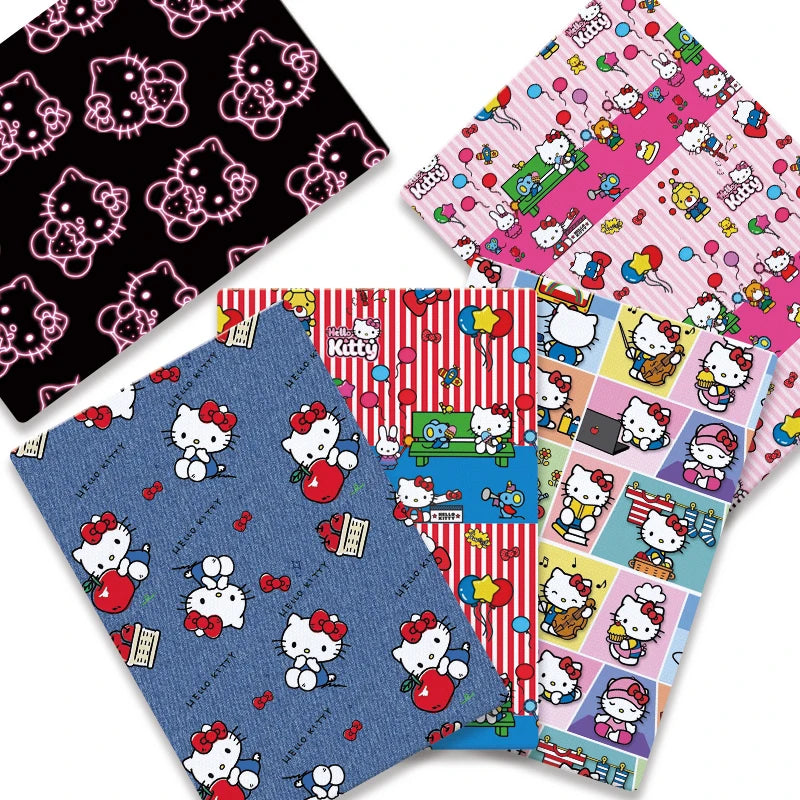 étiquettes autocollantes hello kitty noir rose bleu gris adhésif motifs accessoires chapeaux ballons