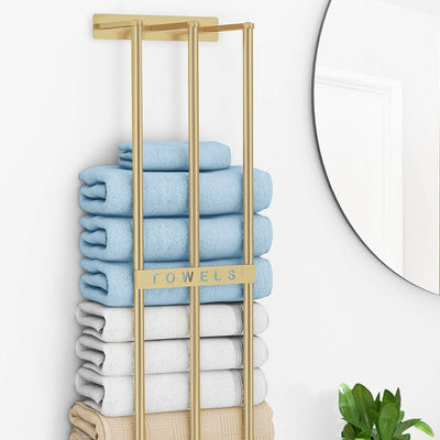 Porte-serviettes mural sans perçage en couleur Or pour salle de bain