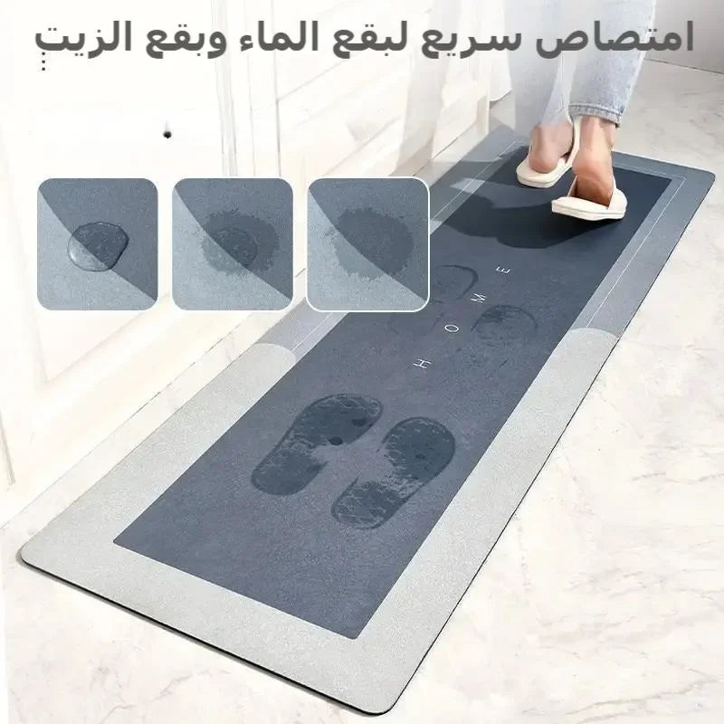 tapis sol gris moderne absorbant rapide antidérapant salle bain cuisine entree