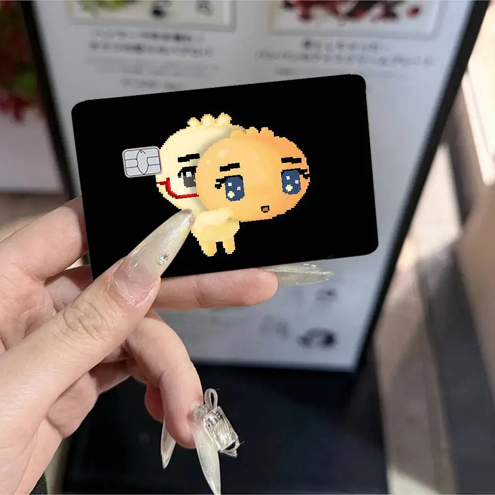 autocollants cartes bancaires dessin animé mignon personnages adhésifs réutilisables imperméables classiques féminins