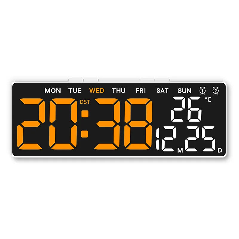 Horloge numérique LED affichage temps jour date température noir blanc vert bleu.orange moderne