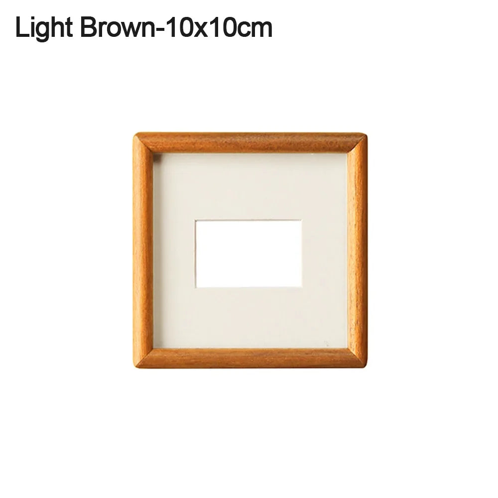 cadres photo bois rustique marron tailles diverses fond blanc opaques