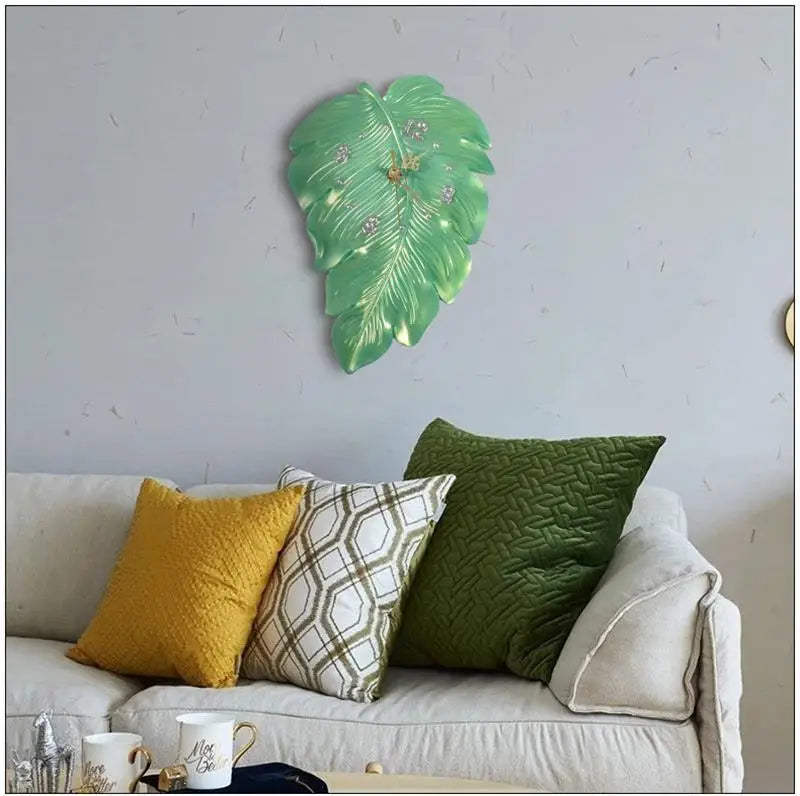 horloge murale silicone transparente chiffres romains motifs marbrés feuilles moderne