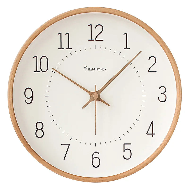 horloge murale moderne minimaliste bois blanc beige chambre salon