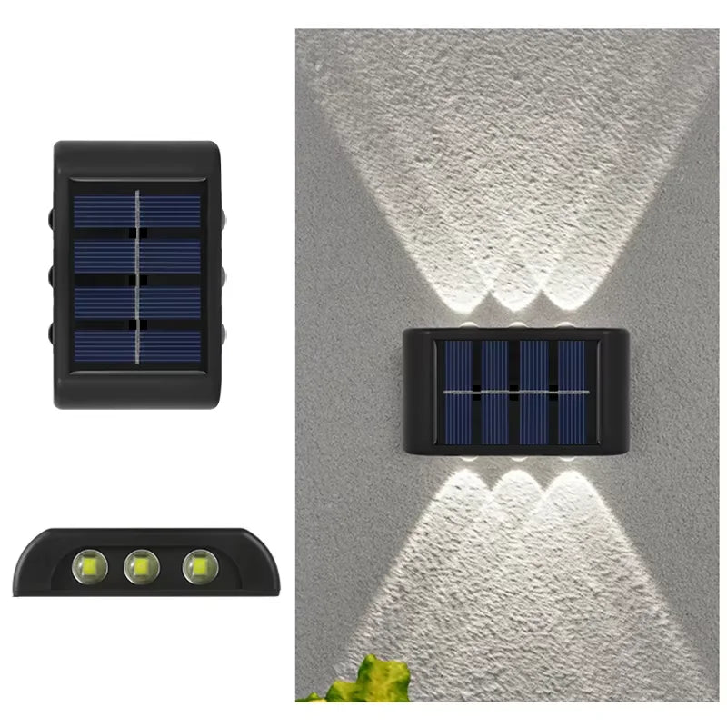 lampe murale solaire led extérieure étanche automatique nuit jardin patio décoration moderne minimaliste up